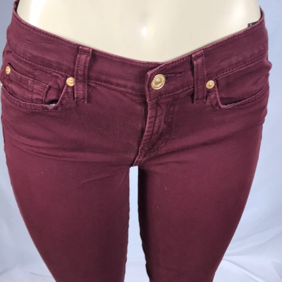 7 for all mankind burgundy skinny jean size 26 - Picture 2 of 5